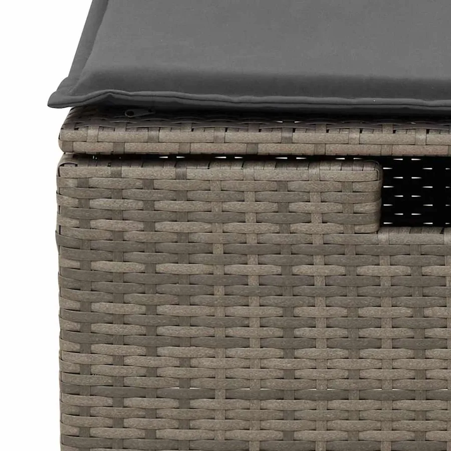 Salon de jardin 6 pcs avec coussins gris résine tressée - 12