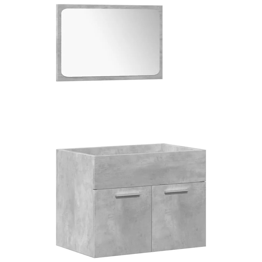 Ensemble de meubles de salle de bain 4 pcs gris béton - 4