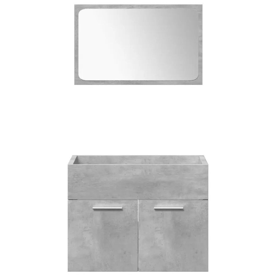 Ensemble de meubles de salle de bain 4 pcs gris béton - 5