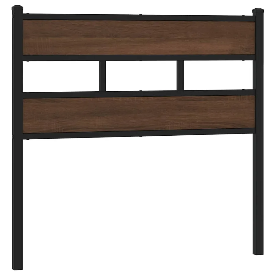 Tête de lit de remplacement chêne marron 75 cm acier et bois d'ingénierie - 2