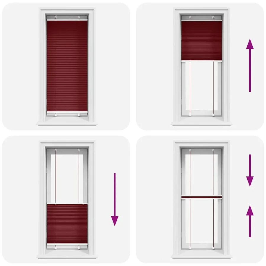 Store plissé rouge bordeaux 55x150 cm largeur du tissu 54,4 cm - 5