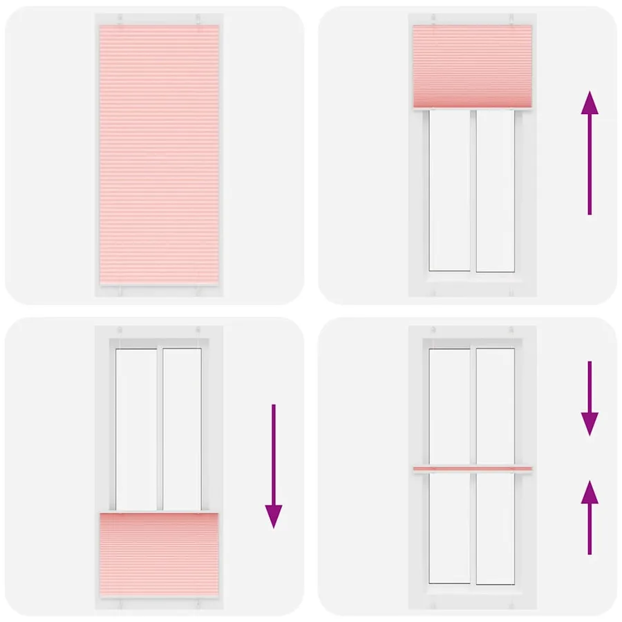 Store plissé rose 85x200 cm largeur du tissu 84,4 cm polyester - 7