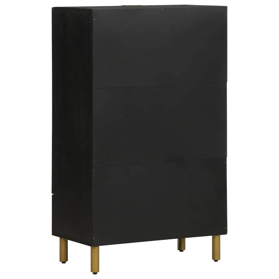 Buffet noir 60x33x100 cm bois d'ingénierie - 5