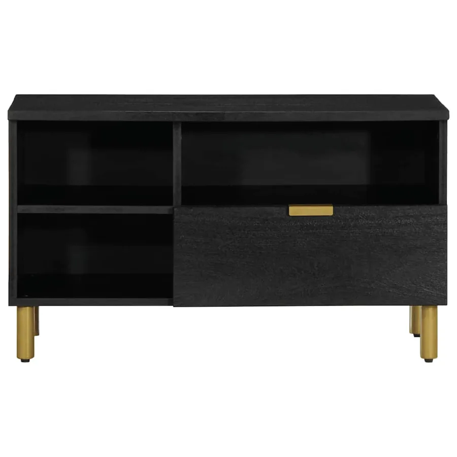 Meuble TV noir 80x33x46 cm bois d'ingénierie - 3