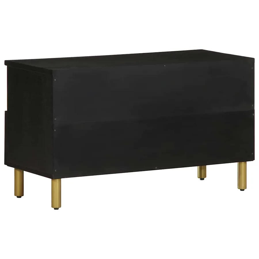 Meuble TV noir 80x33x46 cm bois d'ingénierie - 5