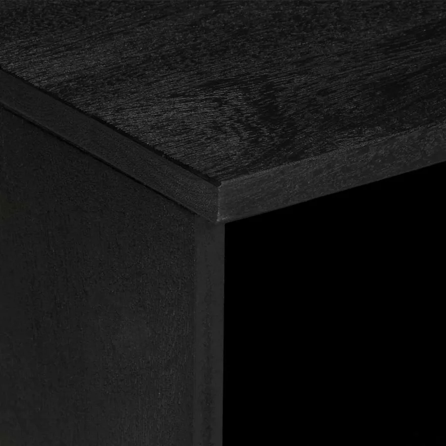 Meuble TV noir 80x33x46 cm bois d'ingénierie - 7