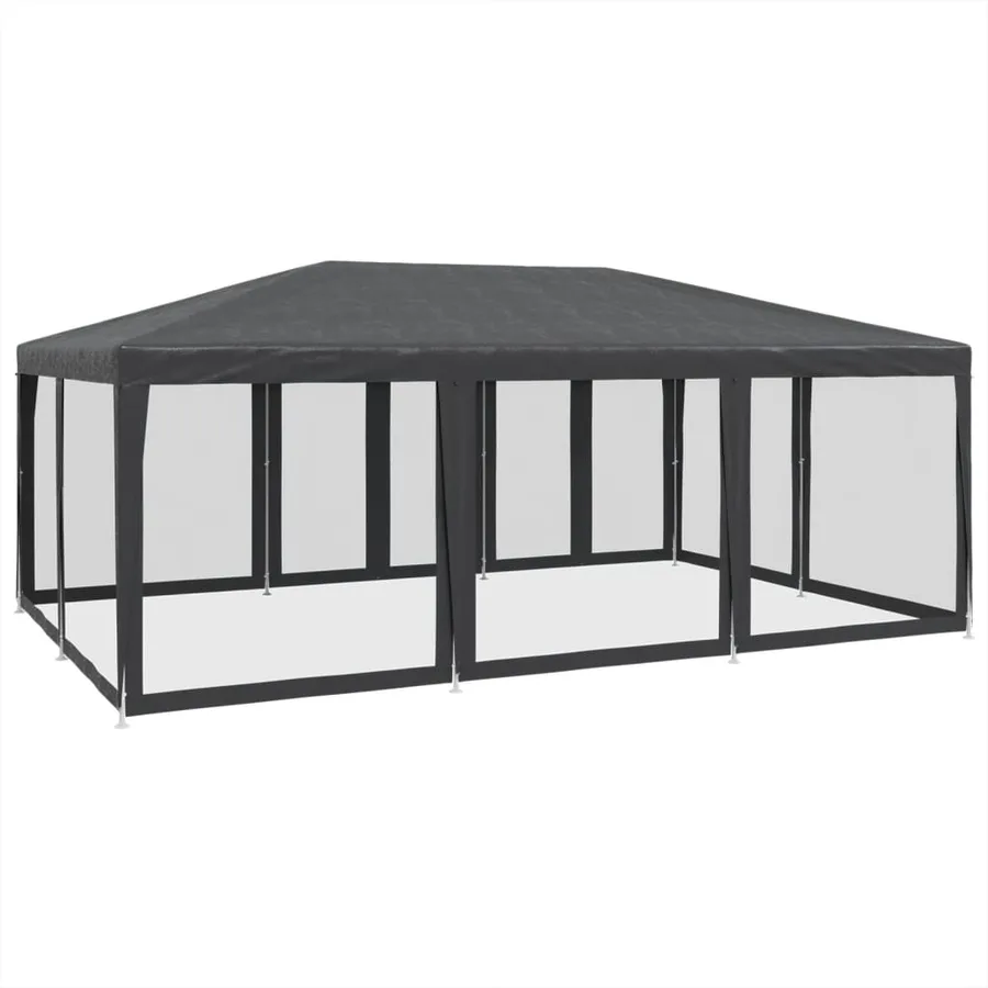Tente de fête avec 10 parois latérales maille anthracite 6x4 m - 5