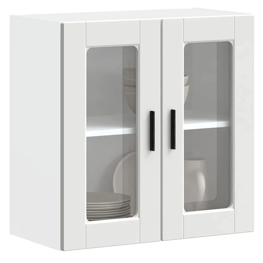 Armoire murale de cuisine avec porte en verre Porto blanc - 3