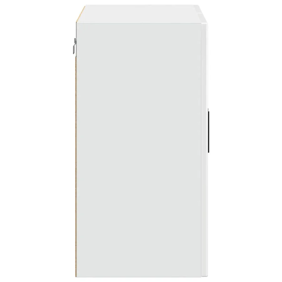 Armoire murale cuisine avec porte en verre Porto blanc brillant - 8