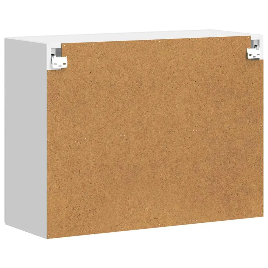 Armoire murale cuisine avec porte en verre Porto blanc brillant - 9