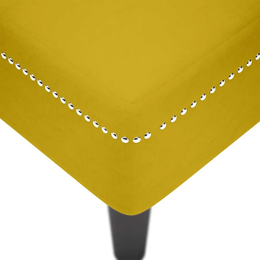 Fauteuil long avec coussin et accoudoir droit jaune velours - 7