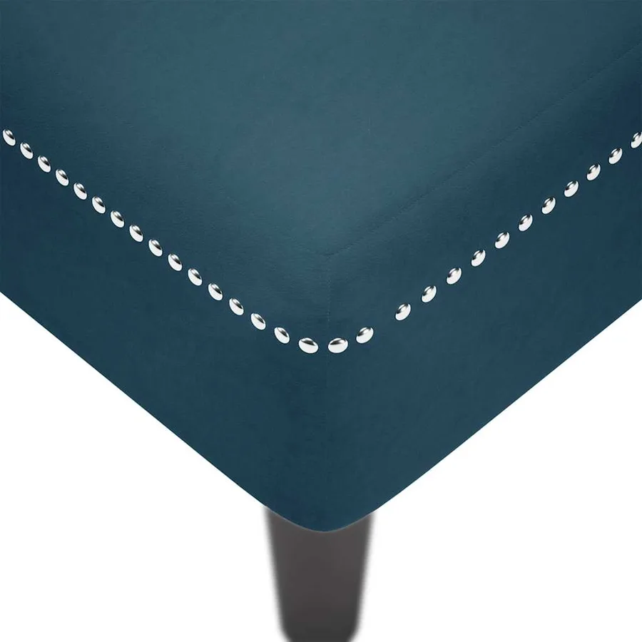 Fauteuil long avec coussin et accoudoir droit bleu velours - 7