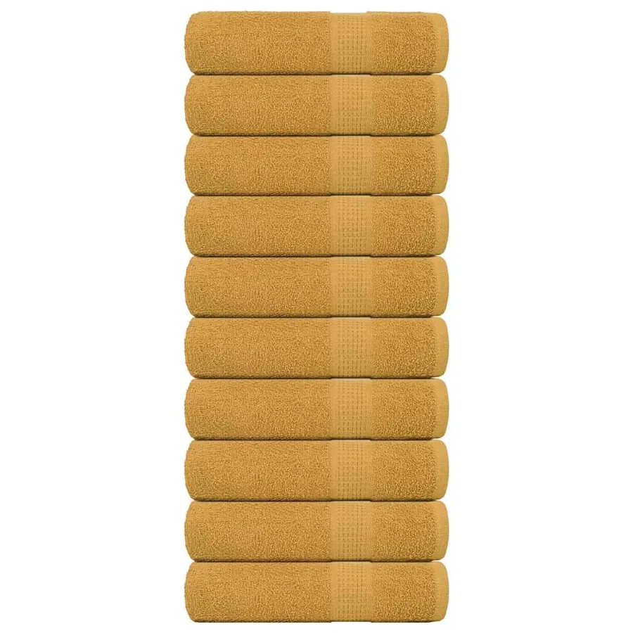 Serviettes de douche FROGN 10 pcs doré 70x140 cm 360 g/m²