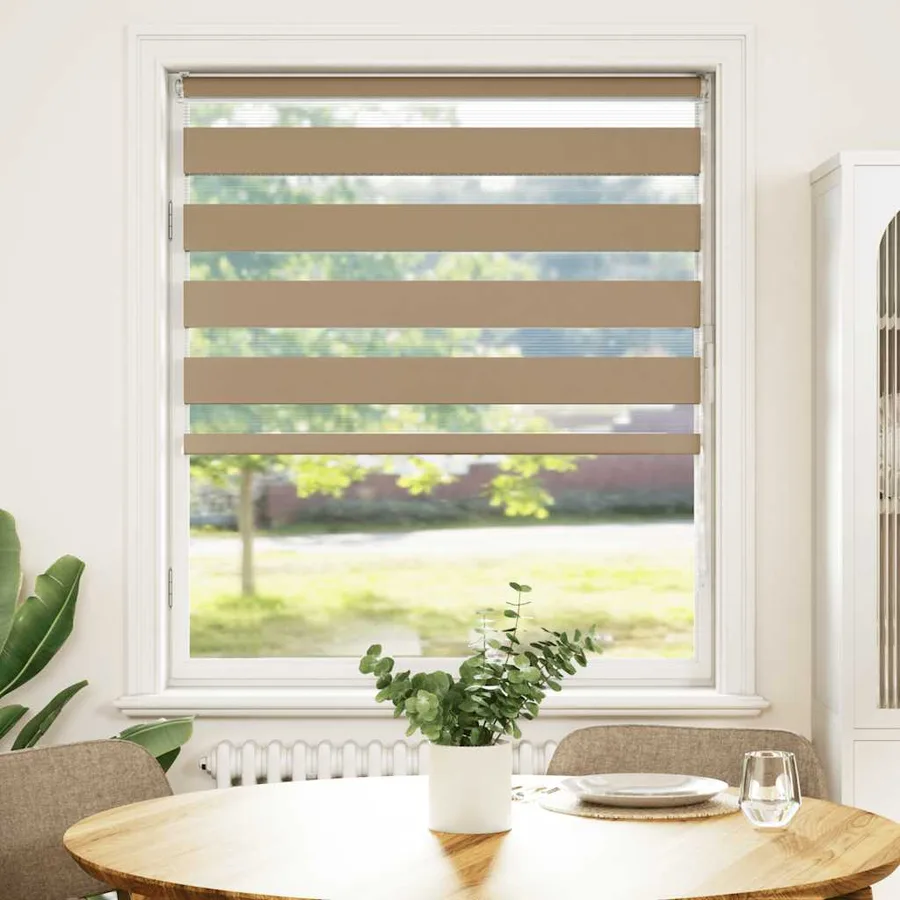 Store zèbre marron sable largeur du tissu 100,9 cm polyester - 2