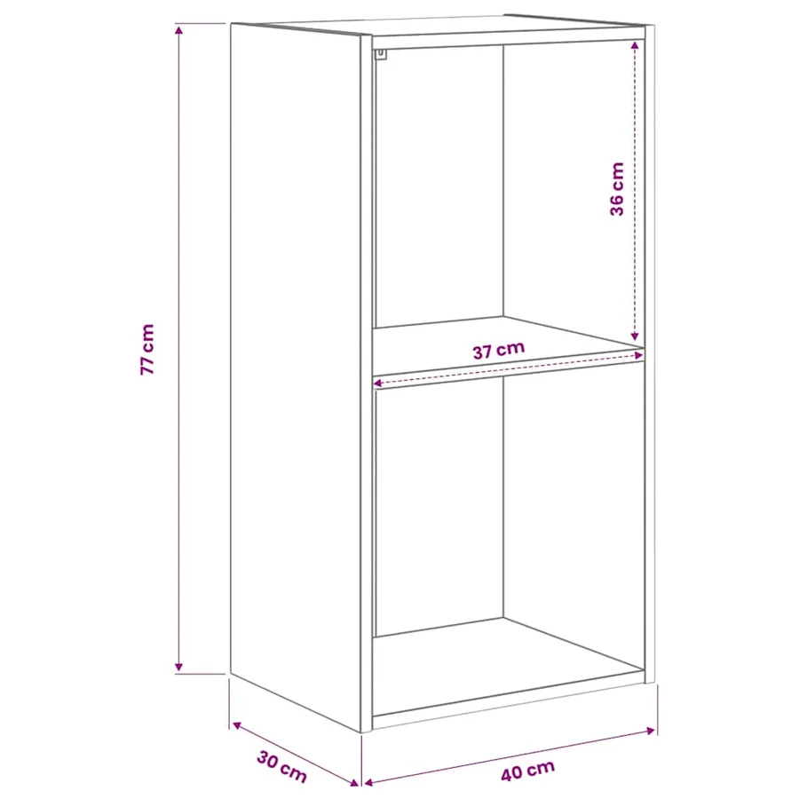 Bibliothèque chêne fumé 40x30x77 cm bois d'ingénierie - 8