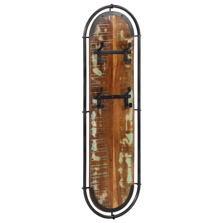 Porte-manteaux muraux et 4 crochets 2 pcs bois massif récupéré - 2