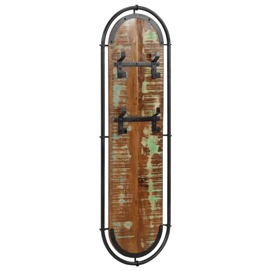 Porte-manteaux muraux et 4 crochets 2 pcs bois massif récupéré - 4