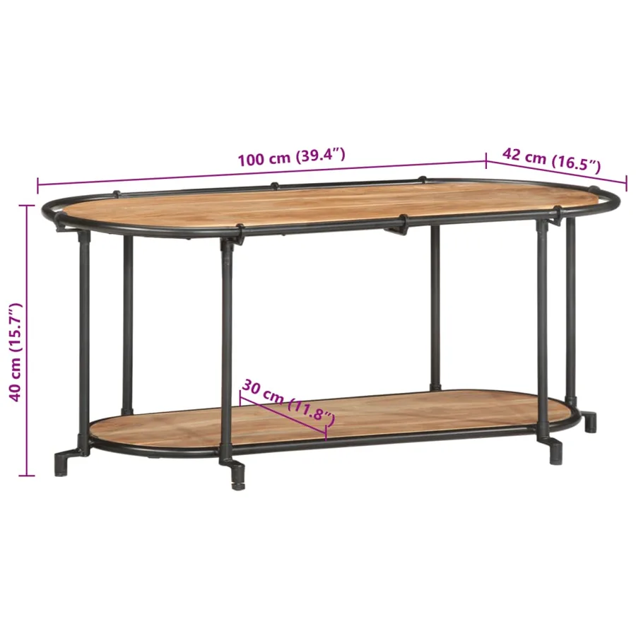 Meuble TV 100x42x40 cm bois d'acacia massif - 11