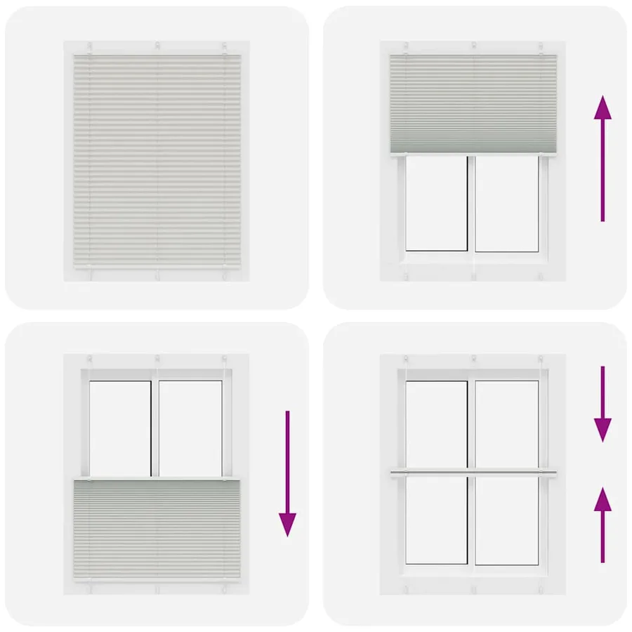 Store plissé gris clair 105x100cm largeur du tissu 104,4cm - 5