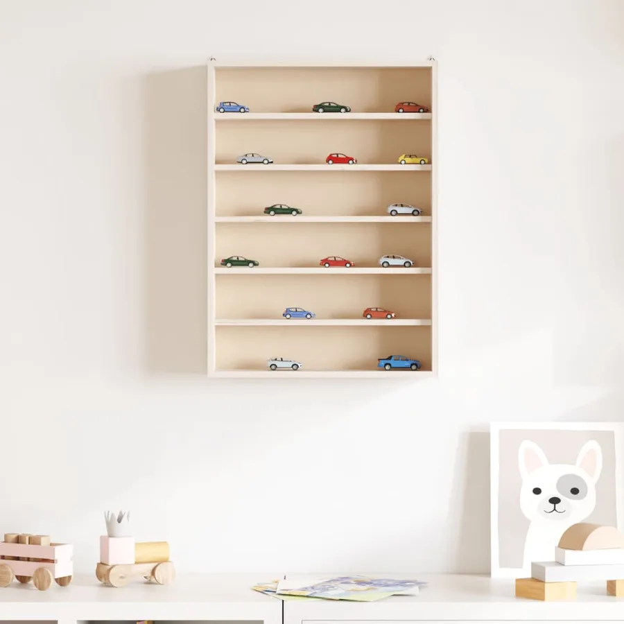 Vitrine de collection en bois avec 6 étagères 40x8,5x55 cm - 3