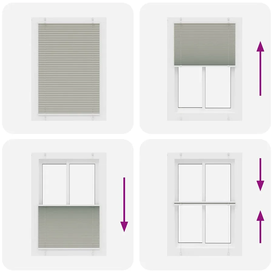Store plissé gris clair 95x150 cm largeur du tissu 94,4 cm - 7