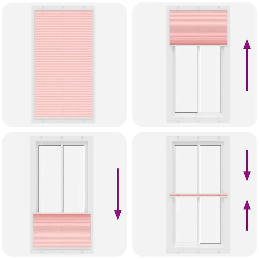 Store plissé rose 110x200 cm largeur du tissu 109,4cm polyester - 7