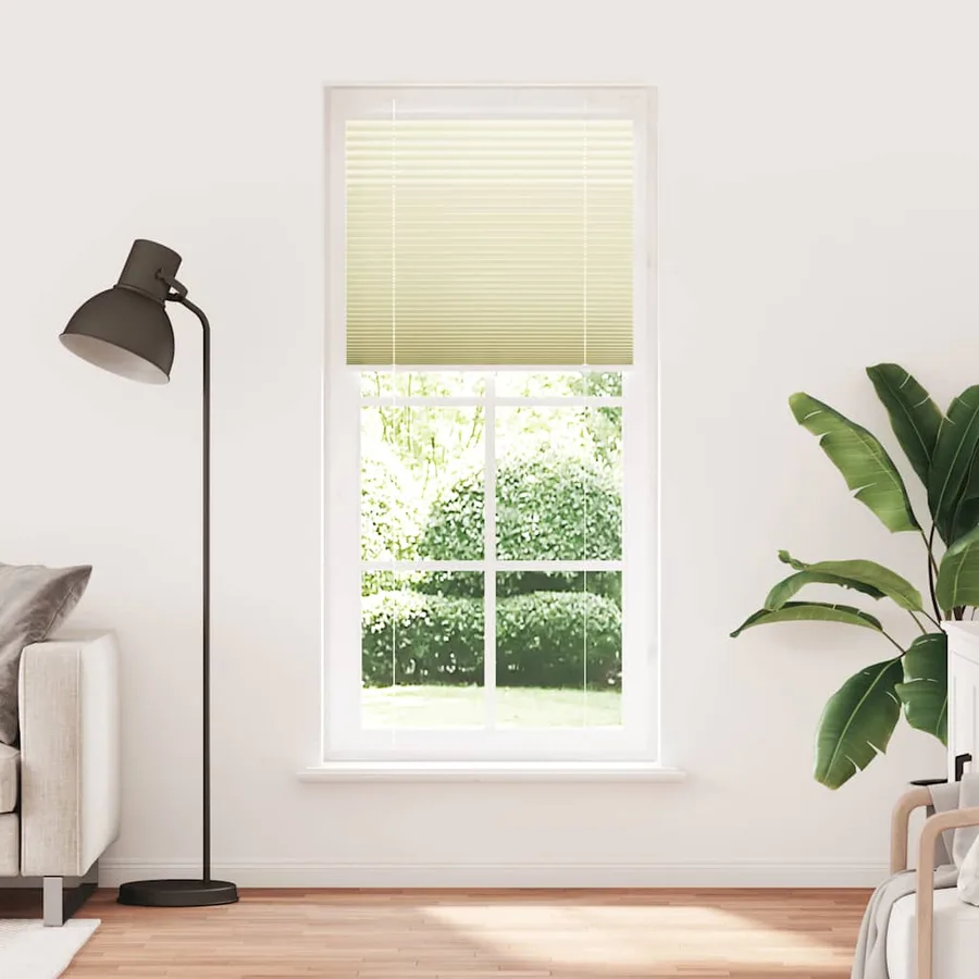 Store plissé crème 85x200 cm largeur du tissu 84,4 cm polyester - 2