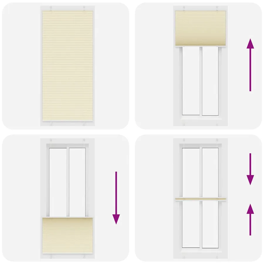 Store plissé crème 85x200 cm largeur du tissu 84,4 cm polyester - 5