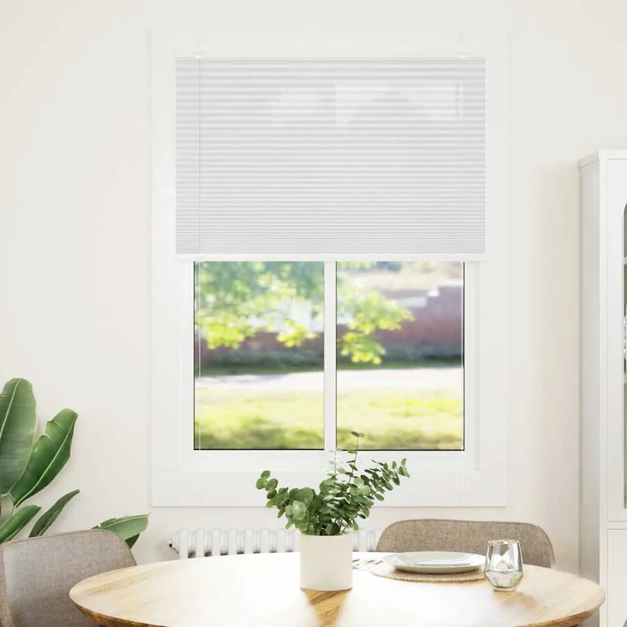 Store plissé blanc 95x100 cm largeur du tissu 94,4 cm polyester - 2