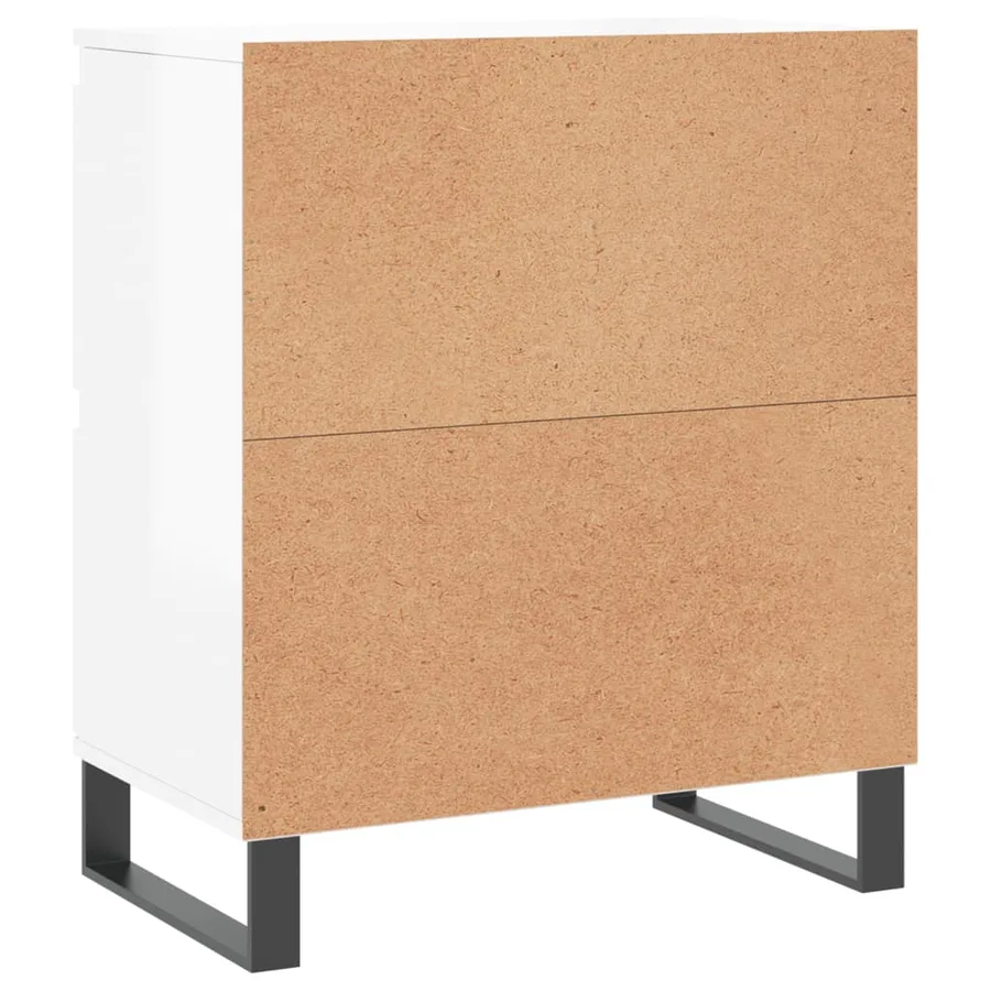 Buffets 2 pcs blanc brillant bois d'ingénierie - 8