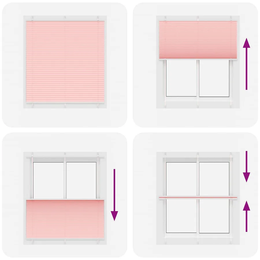Store plissé rose 115x100 cm largeur du tissu 114,4cm polyester - 7