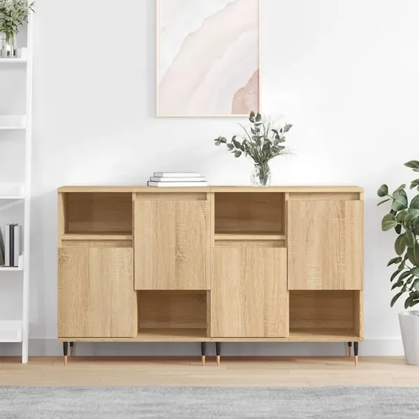 Buffets 2 pcs chêne sonoma bois d'ingénierie