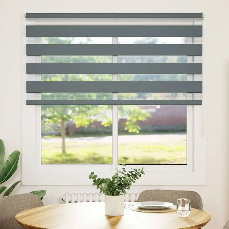 Store zèbre gris foncé largeur du tissu 145,9 cm polyester - 2