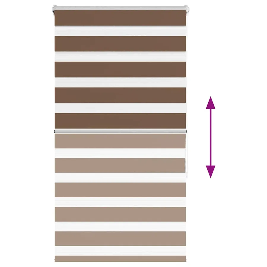 Store zèbre marron 90x150 cm largeur du tissu 85,9 cm polyester - 5