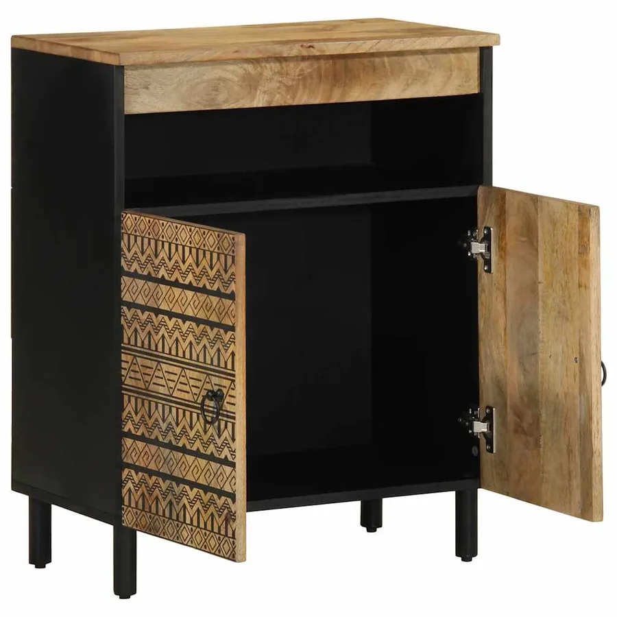 Buffet 60x33,5x75 cm bois de manguier brut massif - 2
