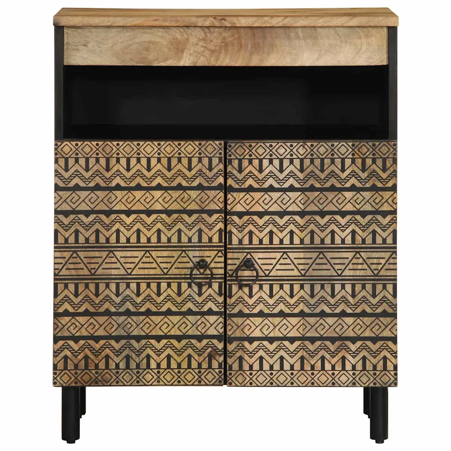 Buffet 60x33,5x75 cm bois de manguier brut massif - 3