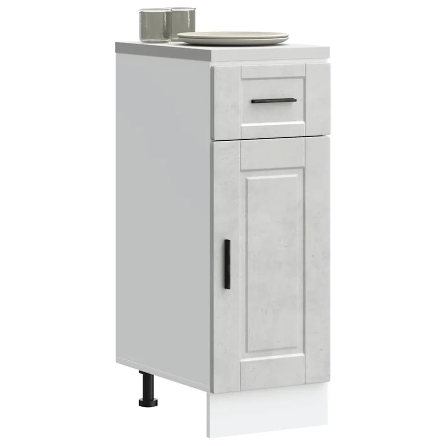 Armoire de cuisine Porto gris béton bois d'ingénierie
