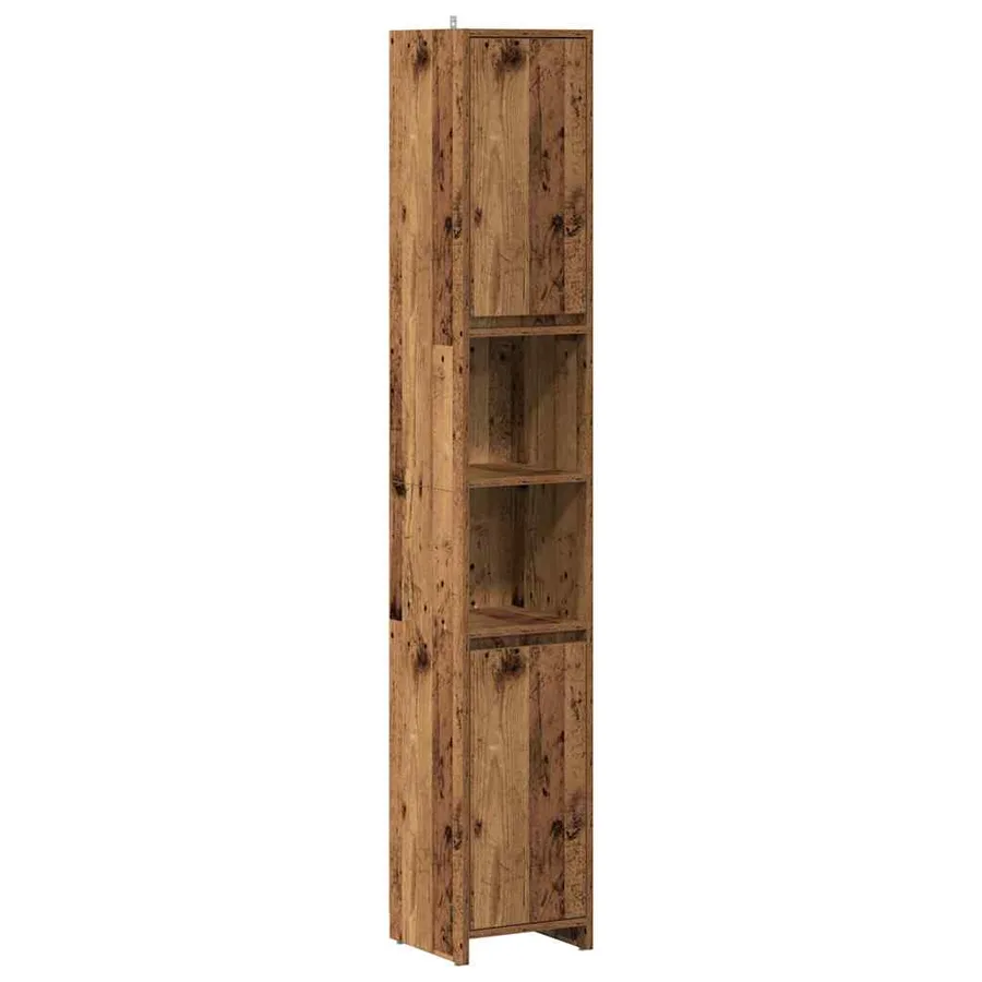 Armoire salle de bain vieux bois 30x30x183,5 cm bois ingénierie - 2