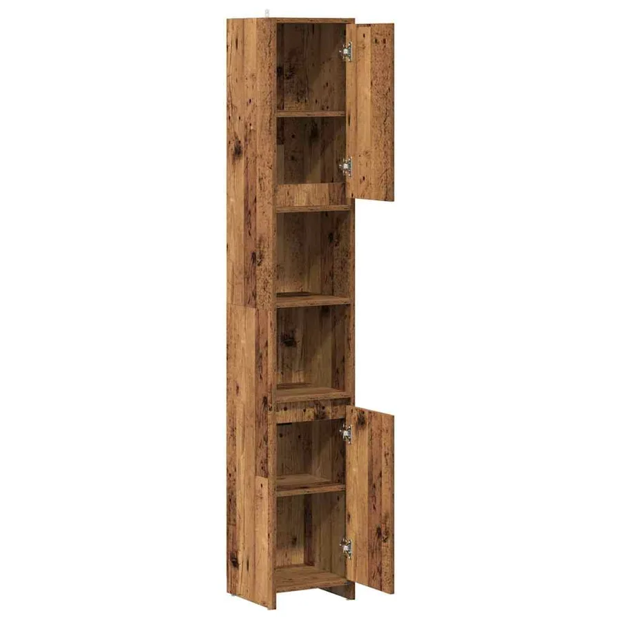 Armoire salle de bain vieux bois 30x30x183,5 cm bois ingénierie - 5