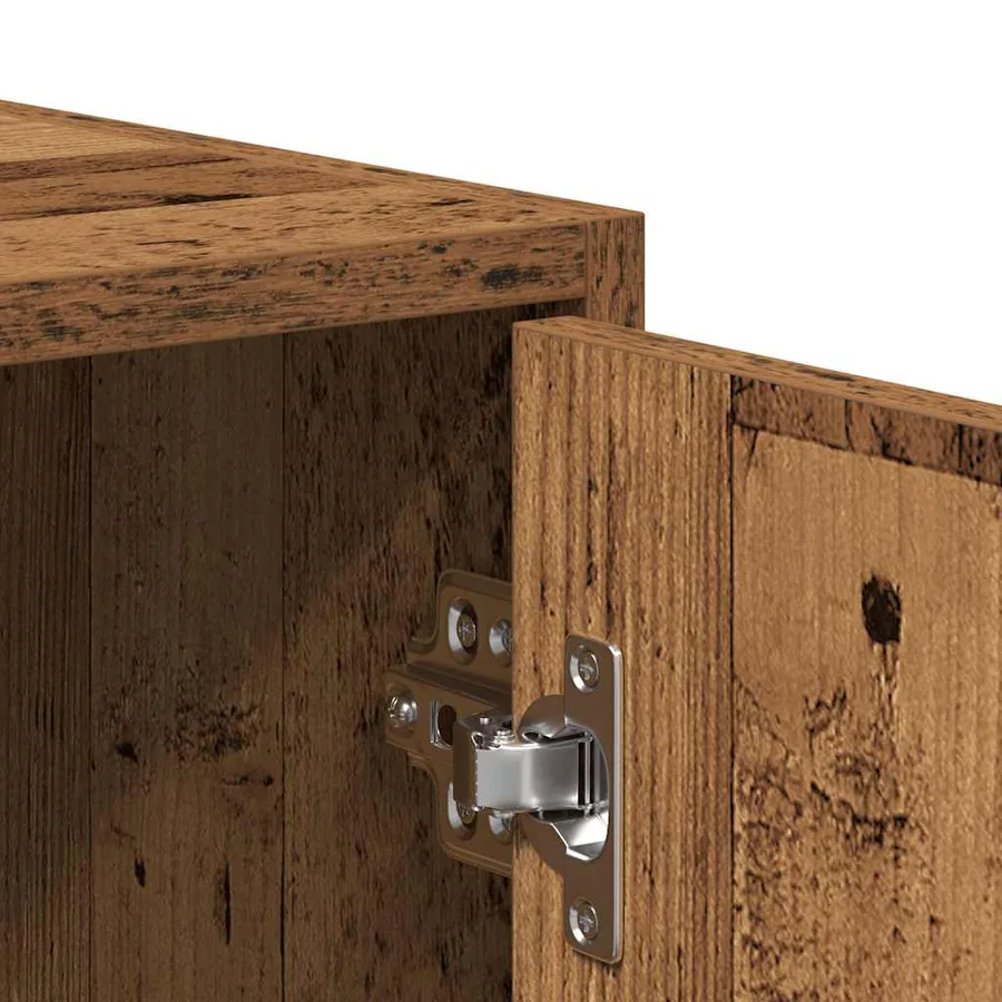 Armoire salle de bain vieux bois 30x30x183,5 cm bois ingénierie - 9