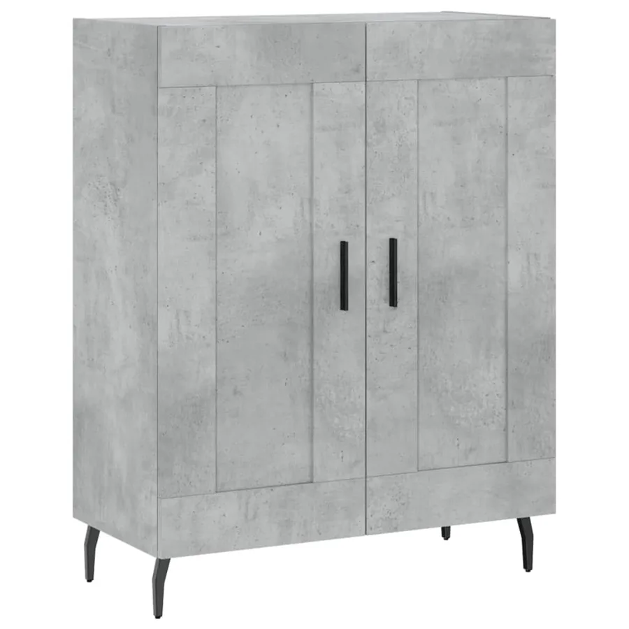 Buffet haut Gris béton 69,5x34x180 cm Bois d'ingénierie - 7