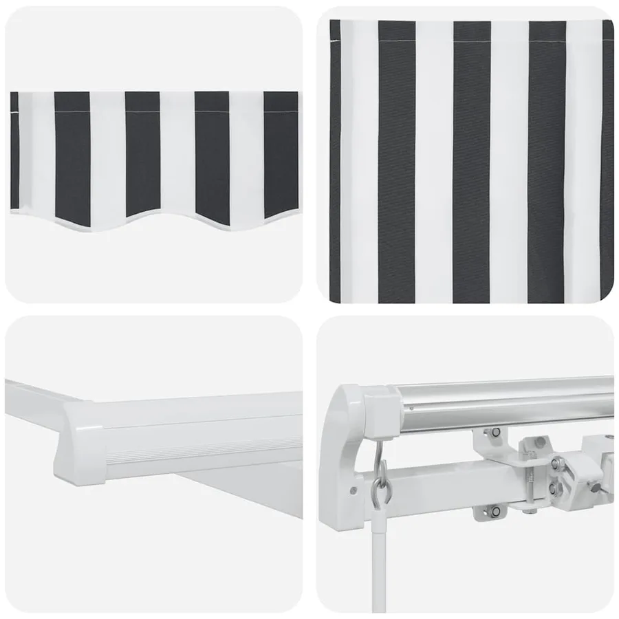 Auvent manuel rétractable anthracite et blanc 600x300 cm - 9