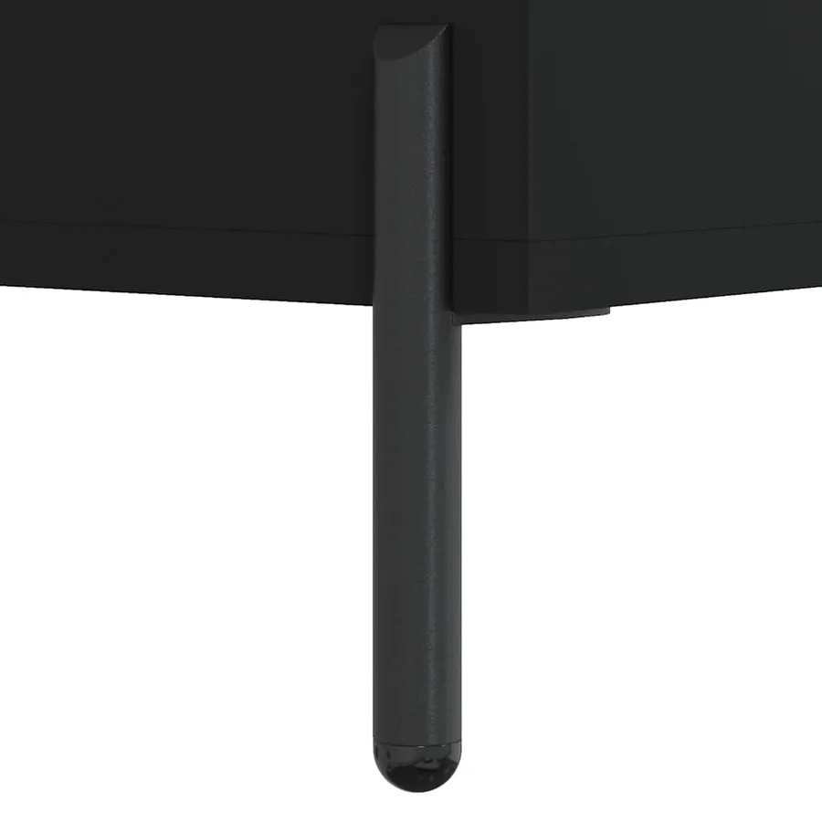 Buffet noir 69,5x32,5x180 cm bois d'ingénierie - 8