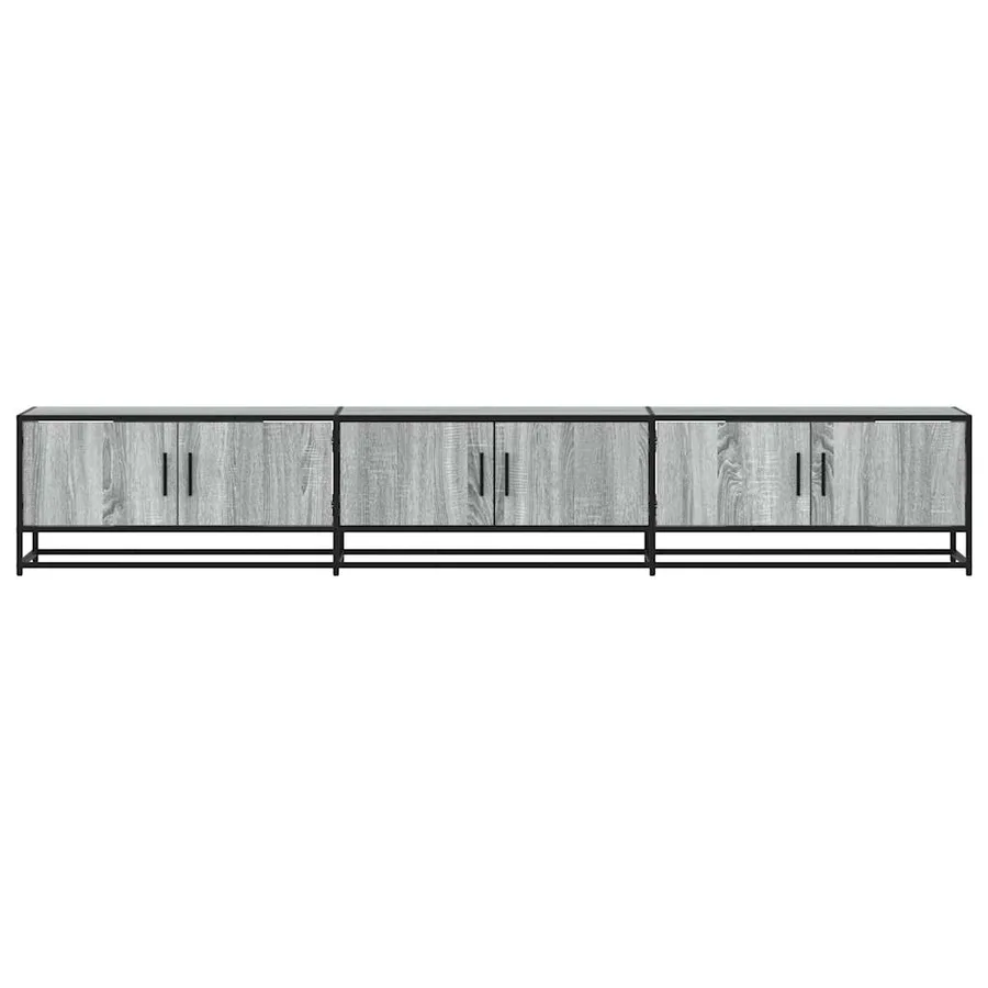 Meuble TV sonoma gris 240x35x41 cm bois d'ingénierie - 4