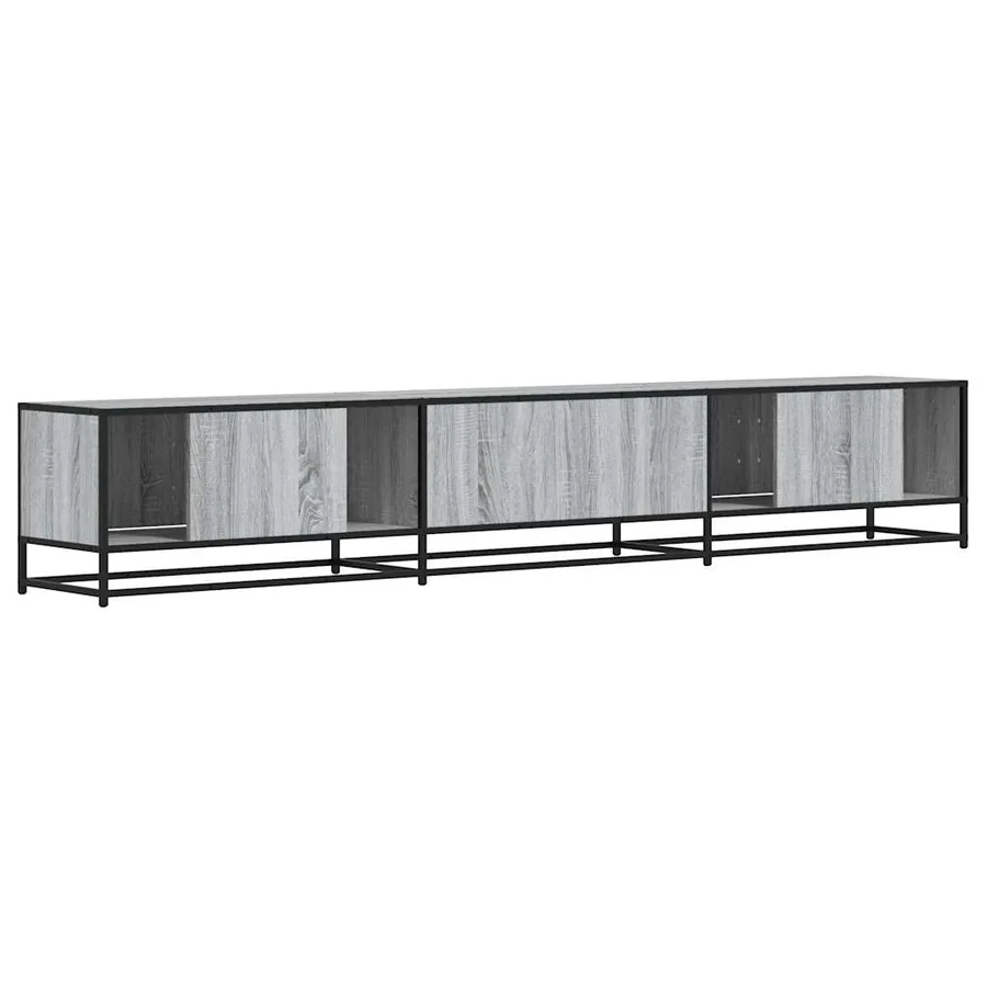 Meuble TV sonoma gris 240x35x41 cm bois d'ingénierie - 6