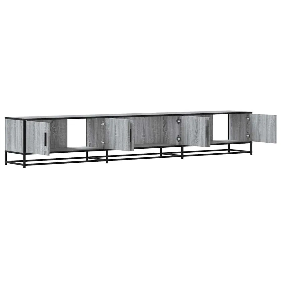 Meuble TV sonoma gris 240x35x41 cm bois d'ingénierie - 7