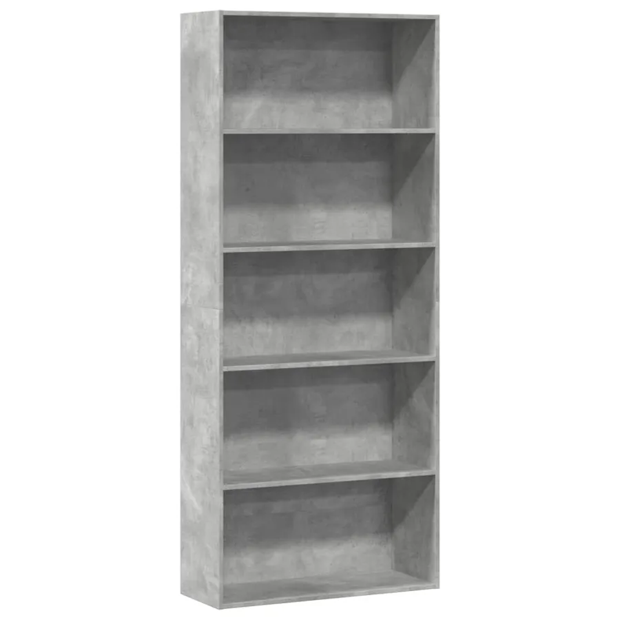 Bibliothèque gris béton 80x30x189 cm bois d'ingénierie - 2