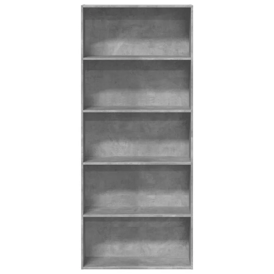 Bibliothèque gris béton 80x30x189 cm bois d'ingénierie - 4