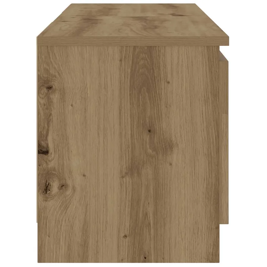 Meuble TV avec lumières LED chêne artisanal bois d'ingénierie - 8
