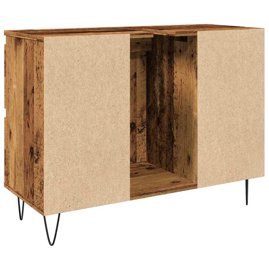 Armoire de salle de bain vieux bois 80x33x60 cm bois ingénierie - 6